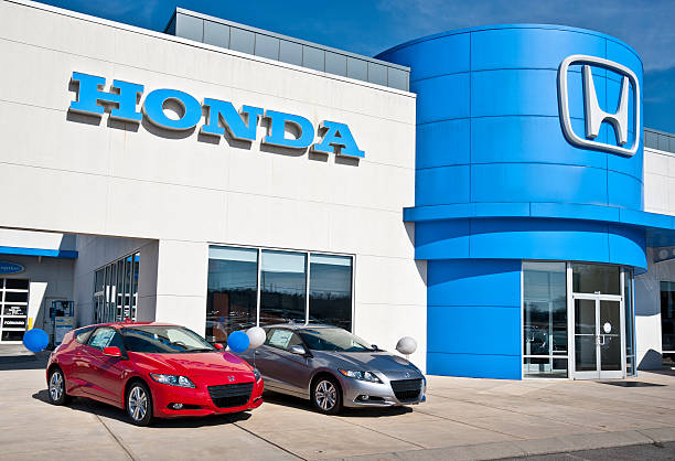 Economical Hybrid Vehicles On Display At Honda Dealership stock photo