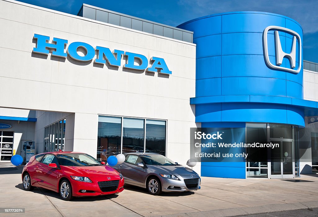 Económicos veículos híbridos no visor a Honda Stand - Royalty-free Honda Foto de stock