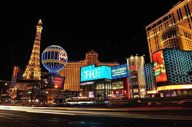Night Traffic in Vegas stock photo