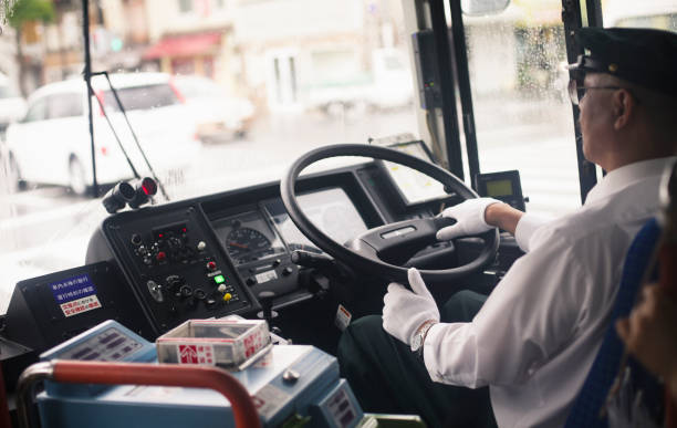 Bus Driver in Kyoto stock photo