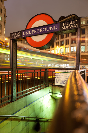 London, UK - March 15, 2023: London Underground public subway sign in Regent Street, London, UK.