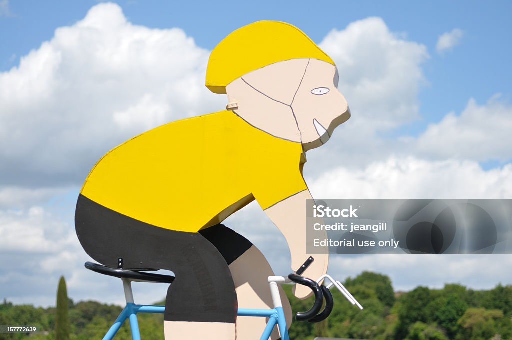 Yellow jersey winning cyclist  Tour de France Stock Photo