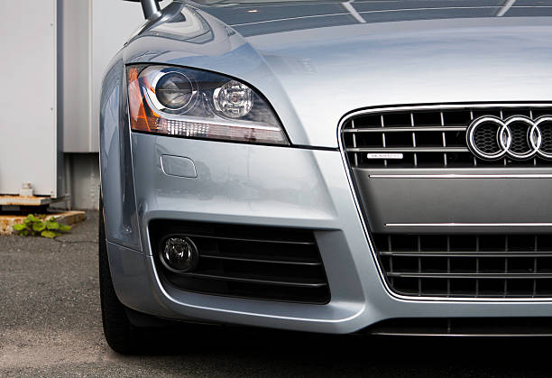 Halifax, Nova Scotia, Canada - September 20, 2009: Audi TT at Car Dealership.  Partial view of front grill.  The Audi TT is a two door vehicle available in both a coupe and convertible.  This is Audi's second generation TT and was revealed to the public in April of 2006.