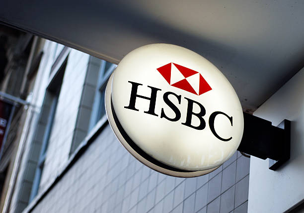 Sign of HSBC bank in Liverpool stock photo