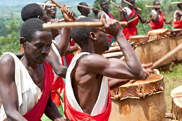 Drummers and Dancers of Gitega in Burundi, Africa  burundi east africa stock pictures, royalty-free photos & images
