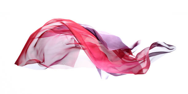 volare laureato in seta rosa viola - silk textile red hanging foto e immagini stock