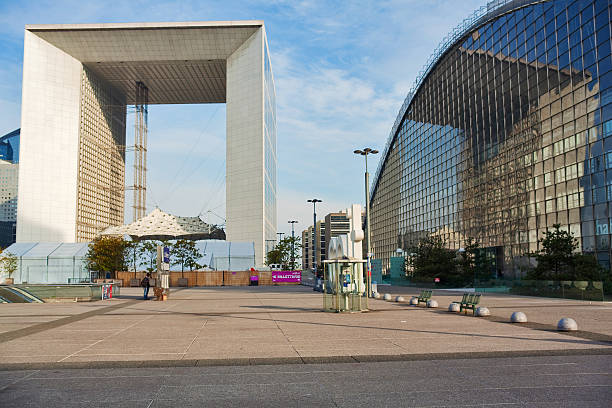 Grande Arche de la Défense - Reflection stock photo