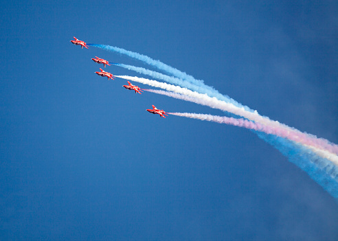 Saint-Petersburg, Russia. Flying display of the Russian Military Air Force.