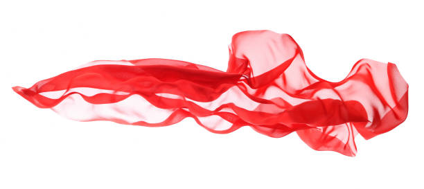 volare in seta rossa - silk textile red hanging foto e immagini stock