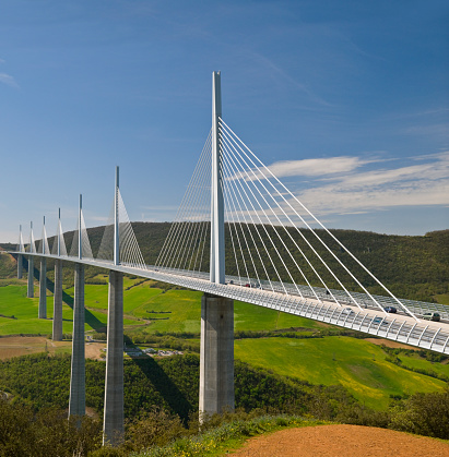 Neuss, June 24, 2023 - Erft bridge near Minkel for pedestrians and cyclists in the district of Neuss.