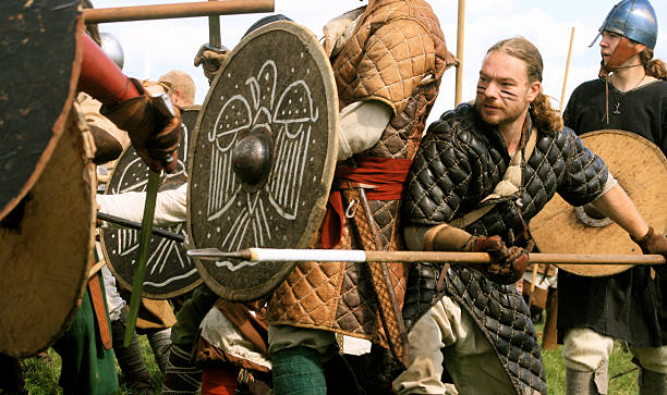 Viking battle stock photo