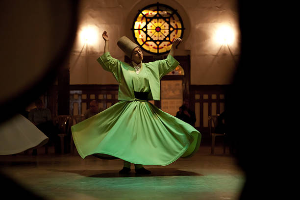 Whirling dervish stock photo