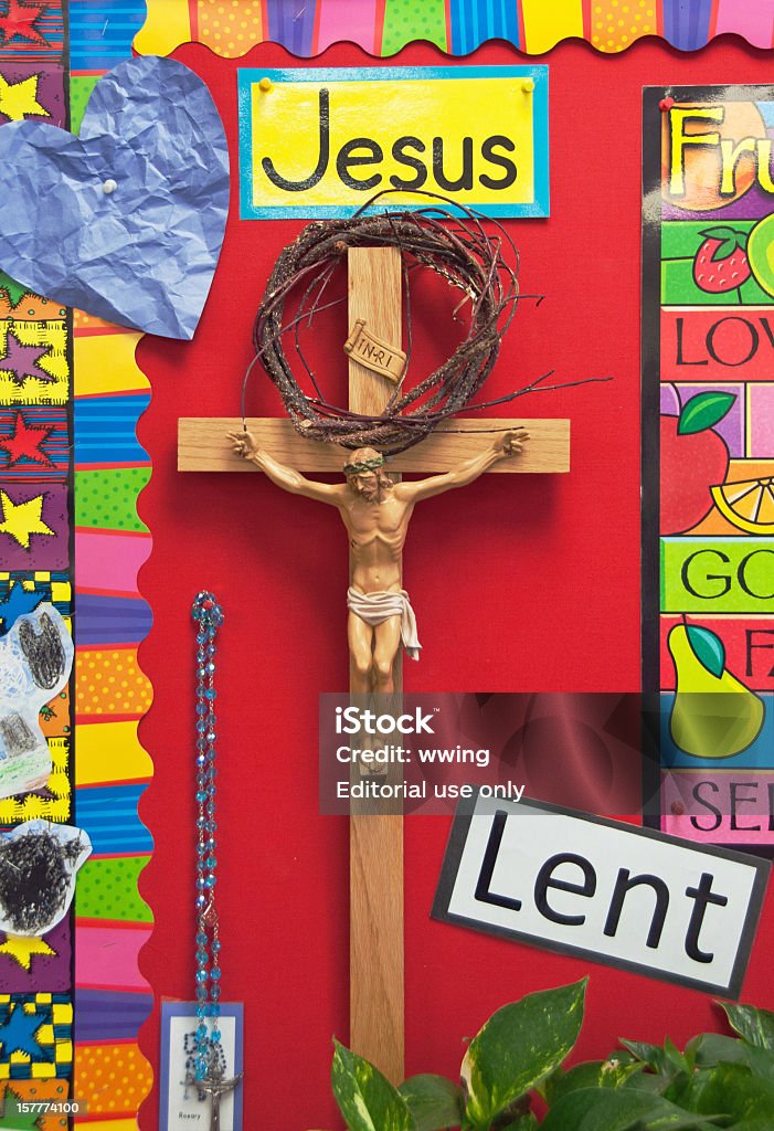 Jesus in Kindergarten High River, Canada- Bulletin Board Stock Photo