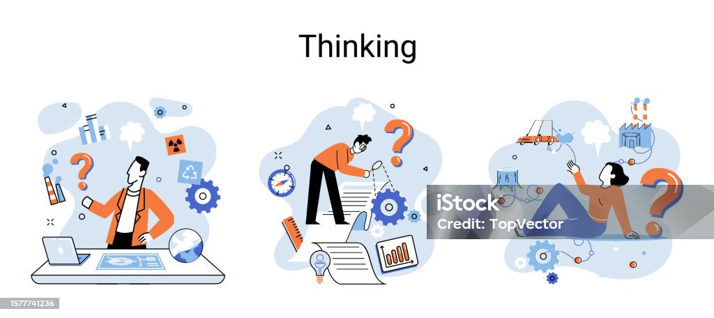 Problem Thinkin Image Problem Solving Concept Man Wondering Or Thinking Planning Or Pondering ...