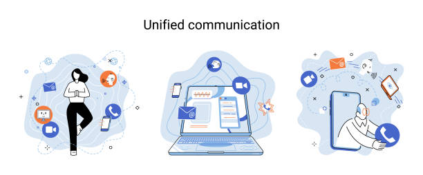 istock Unified communication metaphor. Social media creative idea. Online social network. Business interaction app 1577741243
