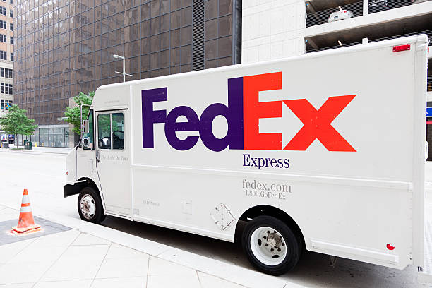 Fedex van stock photo
