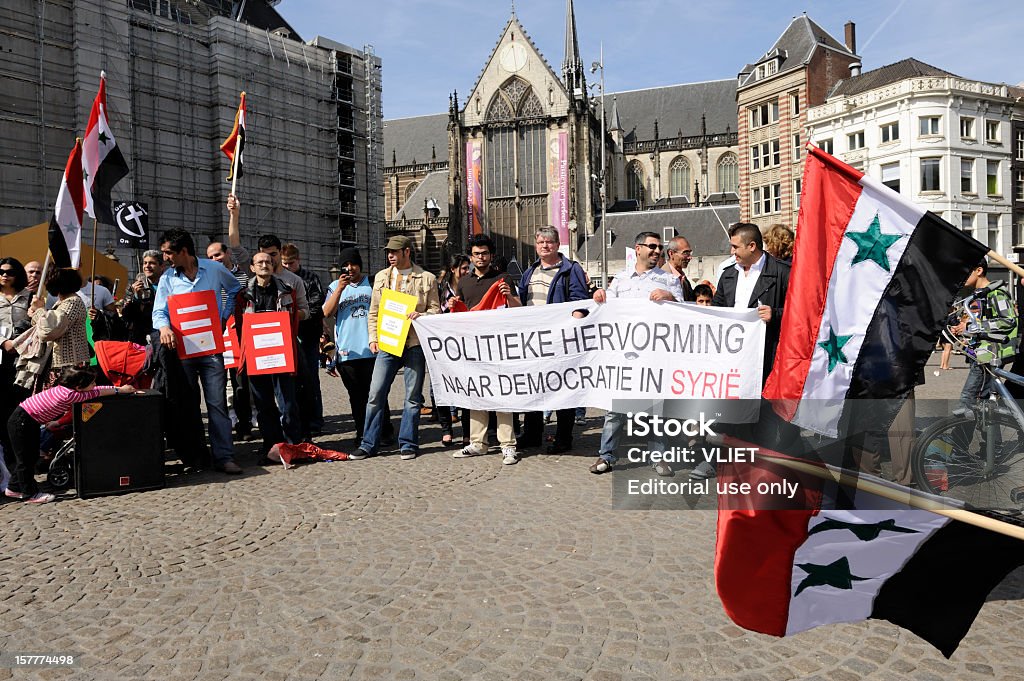 Aktivisten protestieren, politische Reformen in Syrien, Dam Platz, Amsterdam - Lizenzfrei Demonstration Stock-Foto