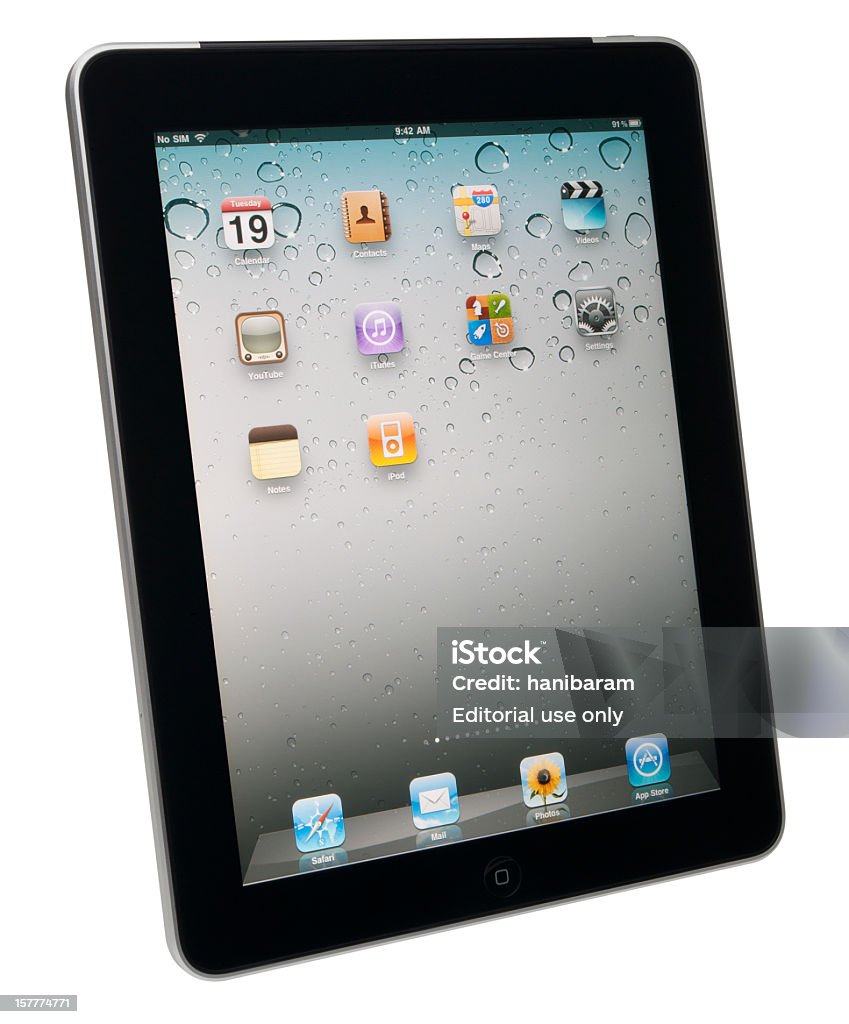 Apple iPad con trazado de recorte. - Foto de stock de Aplicación para móviles libre de derechos