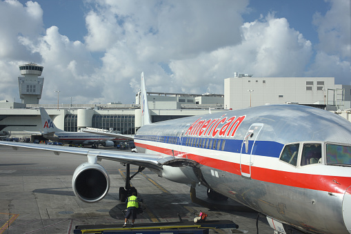 March 1, 2023 - Newark, New Jersey - United Airlines Jet pulling out onto the Taxiway at Newark Liberty Airport EWR for a day of flying