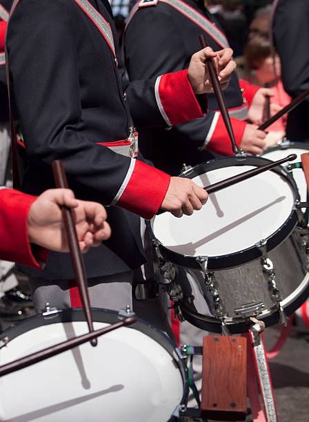 istock Military Band drummers in Semana Santa procession, Spain 157774910