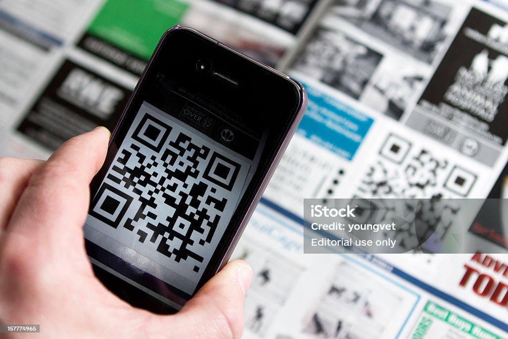 Código qr e smartphone - Royalty-free Código QR Foto de stock