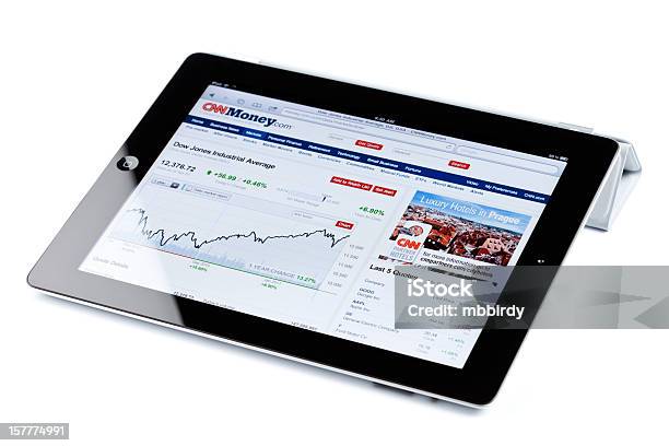 Dow Jones Industrial Durchschnittliche Index Chart Auf Ipad 2 Stockfoto und mehr Bilder von Berührungsbildschirm