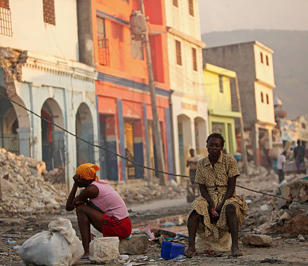 , la vita dopo il terremoto di Haiti - foto stock