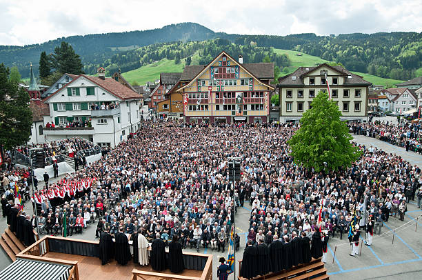 Landsgemeinde in Appenzell, Switzerland  appenzell stock pictures, royalty-free photos & images