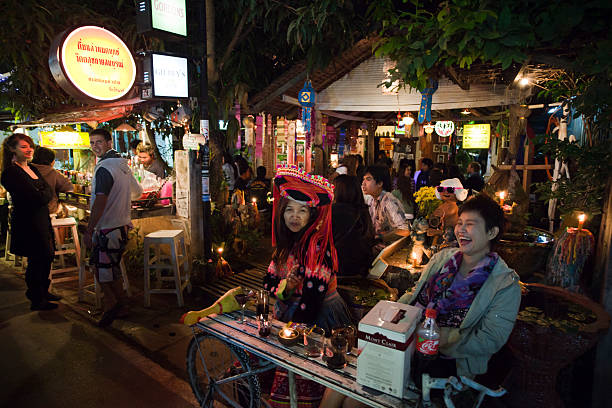 Pai Walking Street stock photo