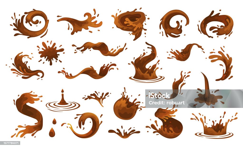 Splashed Coffee Coffee Splash Vector Illustration Coffee Splash In Brown Colour Cola Or ...