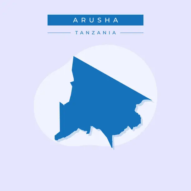 Vector illustration of Vector illustration vector of Arusha map Tanzania