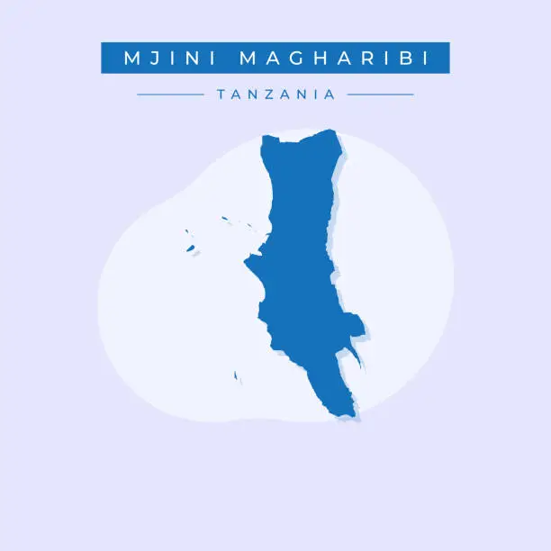 Vector illustration of Vector illustration vector of Mjini Magharibi map Tanzania