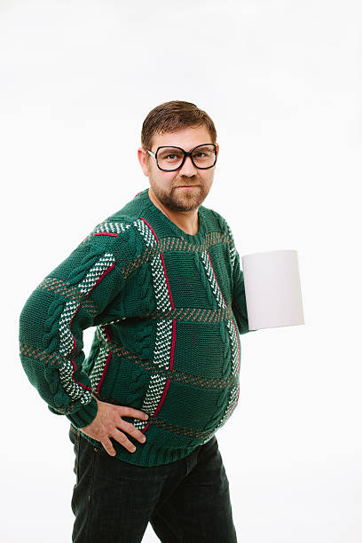 Man holding coffee cup stock photo