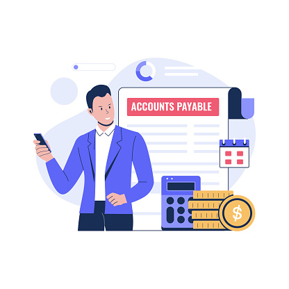 Accounts payable illustration design concept business. Flat vector illustration isolated on white background