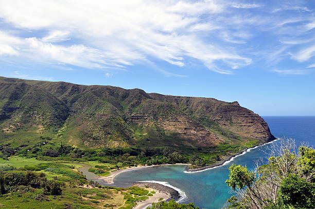 halawa bay em molokai-havaí, eua - molokai - fotografias e filmes do acervo