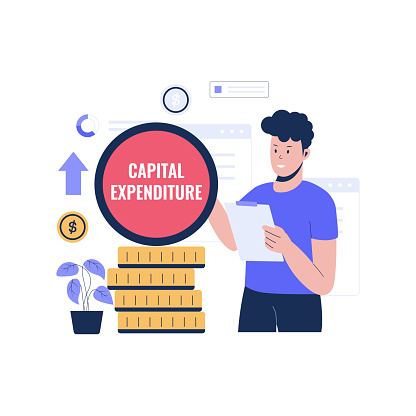Business Capital expenditure illustration. Flat vector illustration isolated on white background