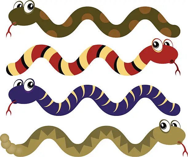 Vector illustration of Snakes ssssssssss