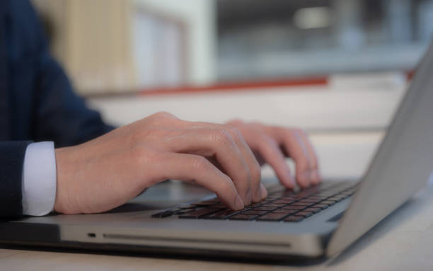 istock Businessman hands typing on laptop computer keyboard, surfing internet working in business concept.SEO, Search Engine Optimization, analysis financial data report, investment strategy and planning 1577886168