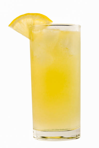 istock Yellow dring with ice cubes and a slice of lemon 1577929844