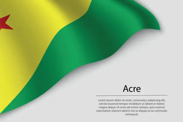 Vector illustration of Wave flag of Acre is a state of Brazi