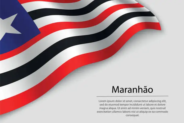 Vector illustration of Wave flag of Maranhao is a state of Brazi