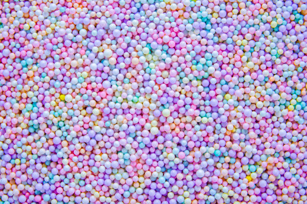 istock Colorful foam beads texture background. Round multi color foam beads textured. 1578073254