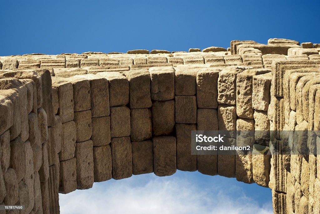 The Aqueduct of Segovia (Spain) The Aqueduct of Segovia is a Roman aqueduct and one of the most significant and best-preserved ancient monuments left on the Iberian Peninsula. Ancient Stock Photo