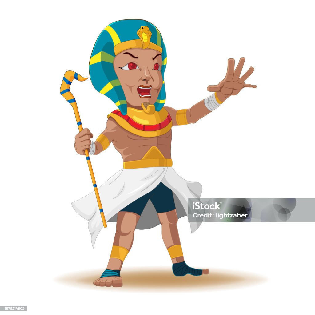Isolate Vector King Pharaoh Cartoon Characters Pose Isolate Vector Stock Illustration ...