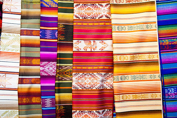 istock Traditional colorful textiles at Otavalo, Ecuador 157822766
