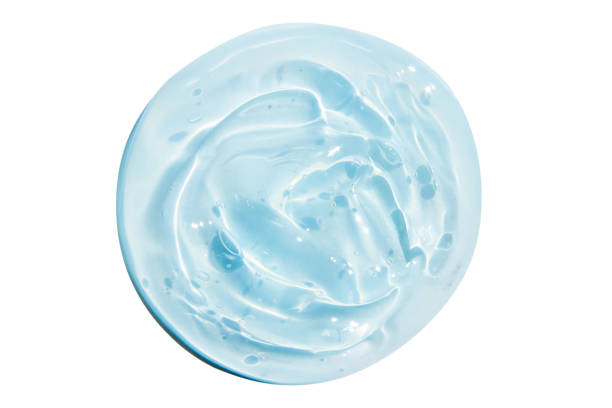 istock A smear of a beautiful transparent thick blue gel, on an empty background. 1578247042