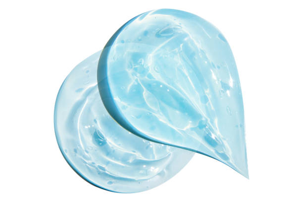istock Smears of a beautiful transparent thick blue gel, on an empty background. 1578247579