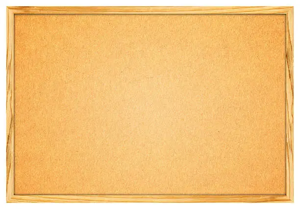 High resolution Blank Cork board with wooden frame isolated on White background.Clipping path!