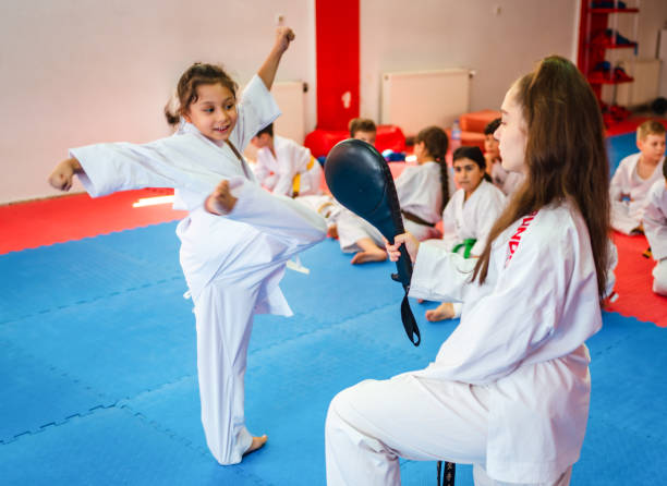 istock Karate Training, Kids of different ages in kimono 1578269644