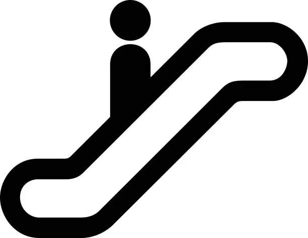 Vector illustration of Escalator Sign AIGA, Escalator Icon.